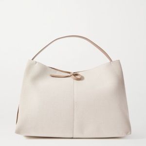 WANDLER Ava Large Leather-Trimmed Canvas Tote
